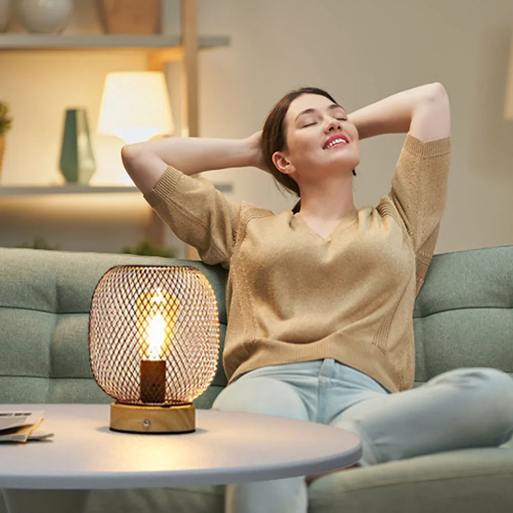 Dimmable Touch Bedside Table Lamp Metal Rechargeable Battery Powered with LED Bulb for Weddings Patio