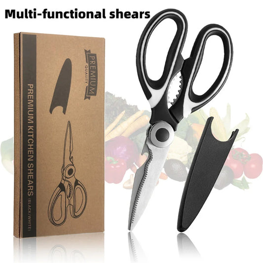 Multifunctional Scissors Kitchen Stainless Steel Scissors Chicken Bone Meat Fish Killing Dedicated Household Gadgets