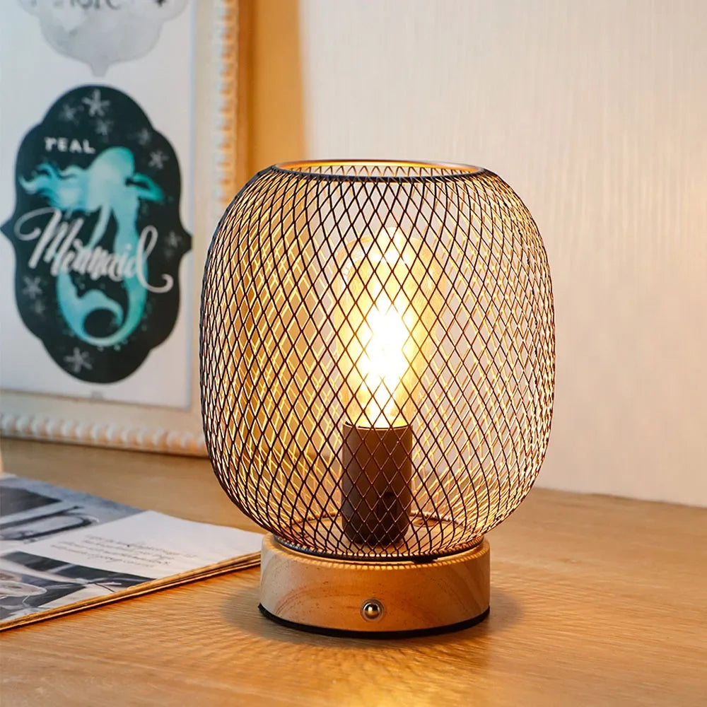 Dimmable Touch Bedside Table Lamp Metal Rechargeable Battery Powered with LED Bulb for Weddings Patio