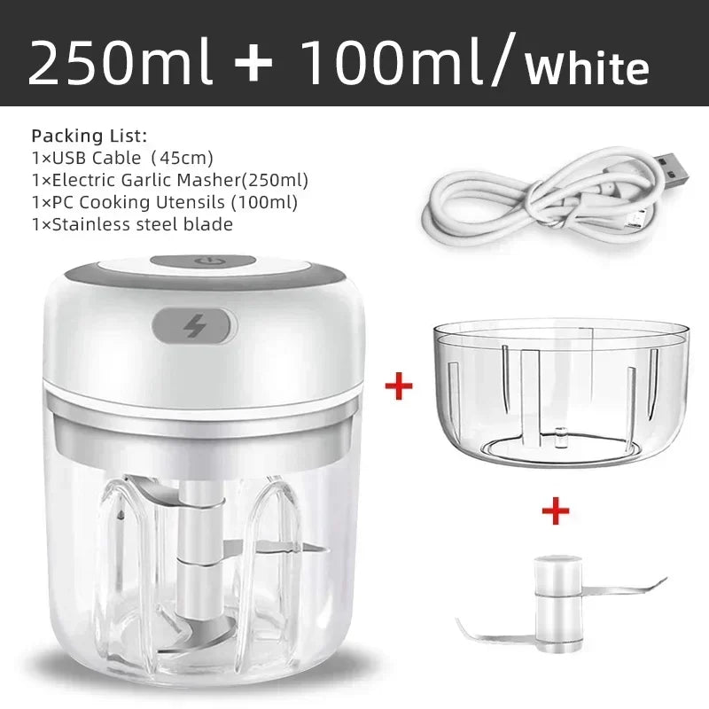 2025 USB Kitchen Chopper - Electric Food Processor for Garlic Meat Vegetables Portable Cooking Gadget