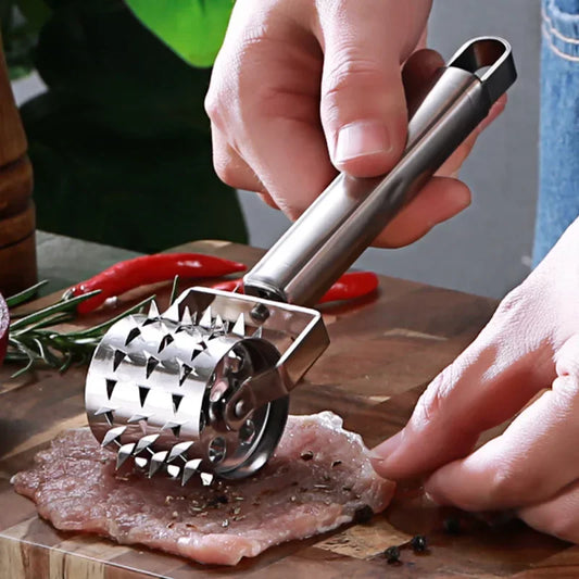 1Pcs Stainless Steel Meat Tenderizer Chopper Roller  Hammer For Steak Knock-Sided  Pork Pounders Cooking Kitchen