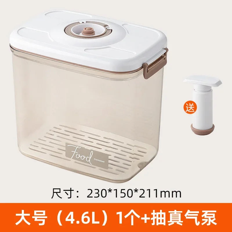 Vacuum Preservation Box Food Sealing Container Draining Miscellaneous Grain Storage Container Kitchen Refrigerator