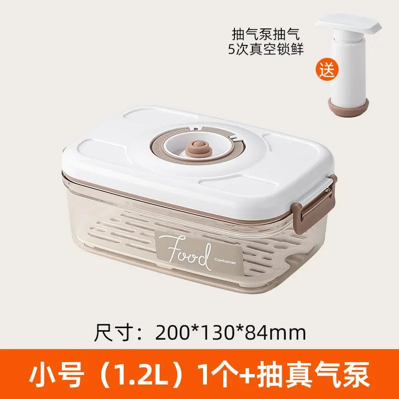 Vacuum Preservation Box Food Sealing Container Draining Miscellaneous Grain Storage Container Kitchen Refrigerator