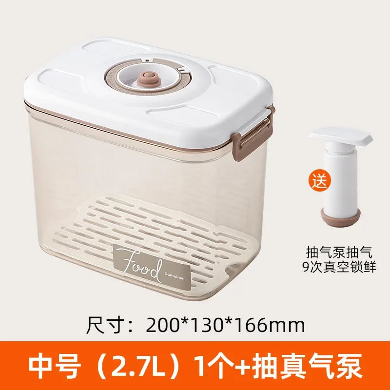 Vacuum Preservation Box Food Sealing Container Draining Miscellaneous Grain Storage Container Kitchen Refrigerator