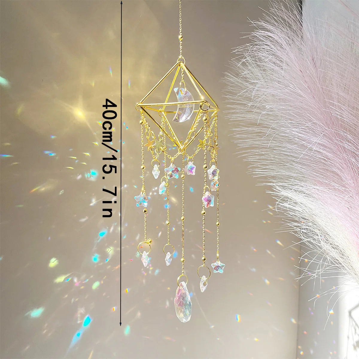 1Pc Crystal Hanging Light Catcher, Crystal Prism, Light Catcher, Light Catcher, Window and Garden Decoration
