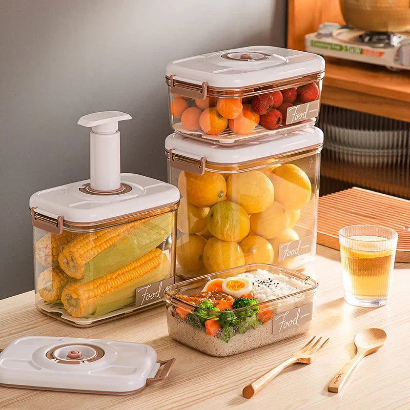 Vacuum Preservation Box Food Sealing Container Draining Miscellaneous Grain Storage Container Kitchen Refrigerator