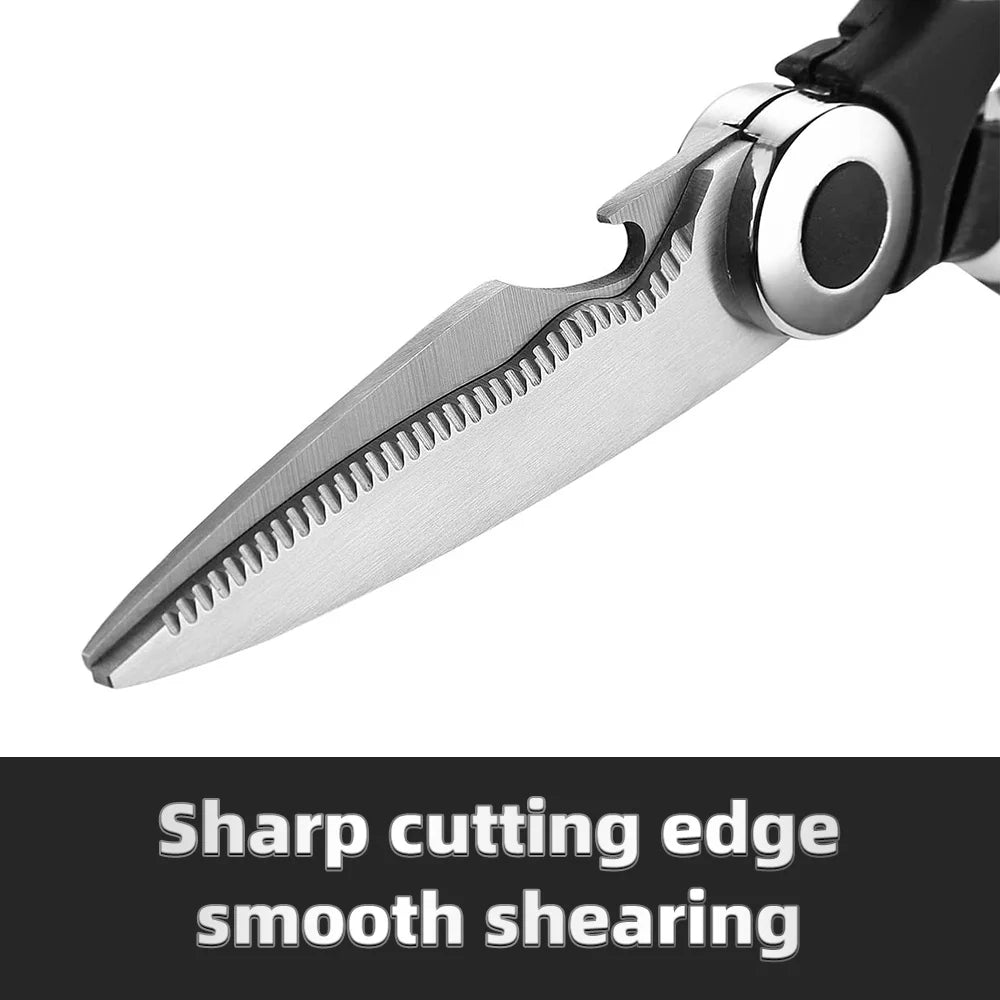 Multifunctional Scissors Kitchen Stainless Steel Scissors Chicken Bone Meat Fish Killing Dedicated Household Gadgets