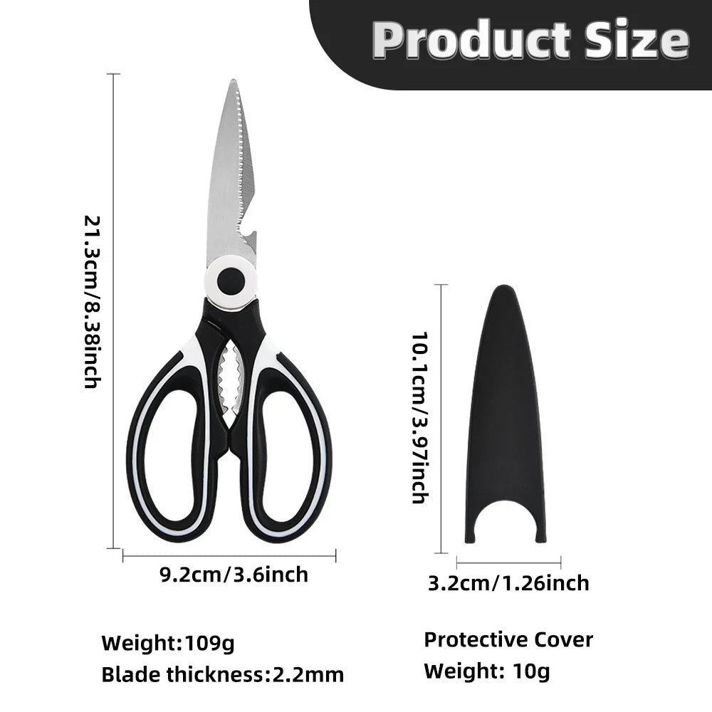 Multifunctional Scissors Kitchen Stainless Steel Scissors Chicken Bone Meat Fish Killing Dedicated Household Gadgets
