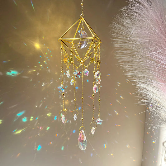 1Pc Crystal Hanging Light Catcher, Crystal Prism, Light Catcher, Light Catcher, Window and Garden Decoration