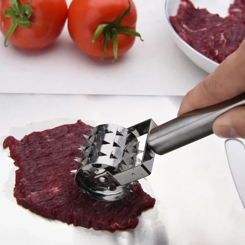 1Pcs Stainless Steel Meat Tenderizer Chopper Roller  Hammer For Steak Knock-Sided  Pork Pounders Cooking Kitchen