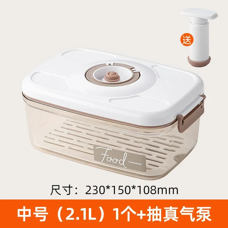 Vacuum Preservation Box Food Sealing Container Draining Miscellaneous Grain Storage Container Kitchen Refrigerator