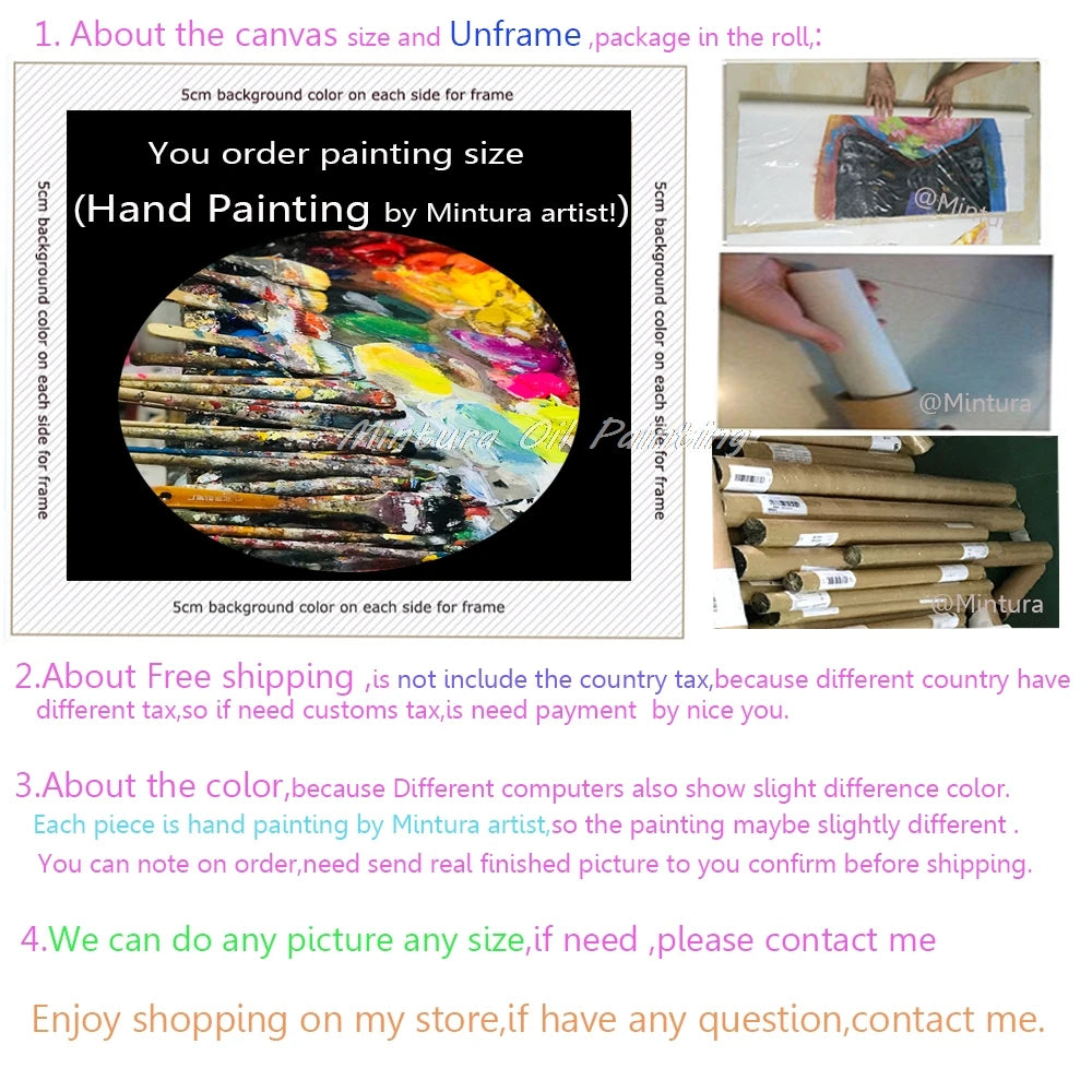 Mintura Hand-painted Abstract Knife Little White Flower Oil Painting on Canvas,Wall Art Pictures for Living Room