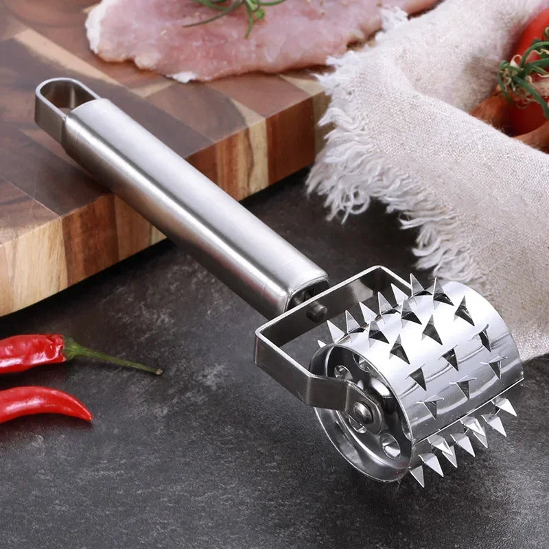 1Pcs Stainless Steel Meat Tenderizer Chopper Roller  Hammer For Steak Knock-Sided  Pork Pounders Cooking Kitchen